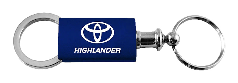 Toyota Highlander Anodized Aluminum Valet Key Chain Fob - Black - Official Licensed