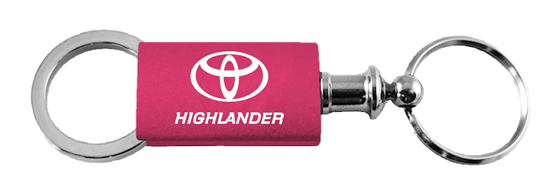 Toyota Highlander Anodized Aluminum Valet Key Chain Fob - Black - Official Licensed
