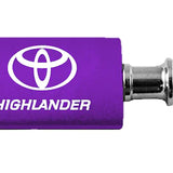 Toyota Highlander Anodized Aluminum Valet Key Chain Fob - Black - Official Licensed