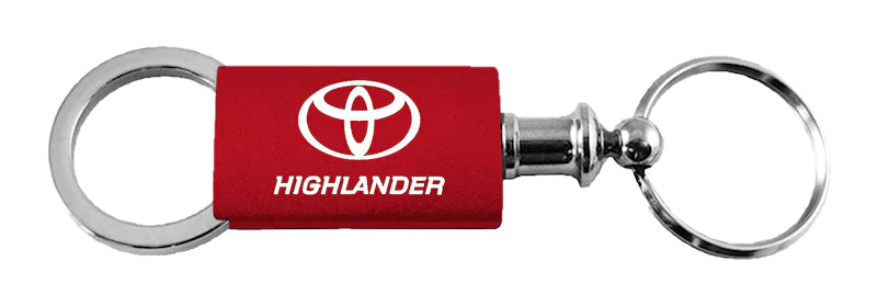 Toyota Highlander Anodized Aluminum Valet Key Chain Fob - Black - Official Licensed