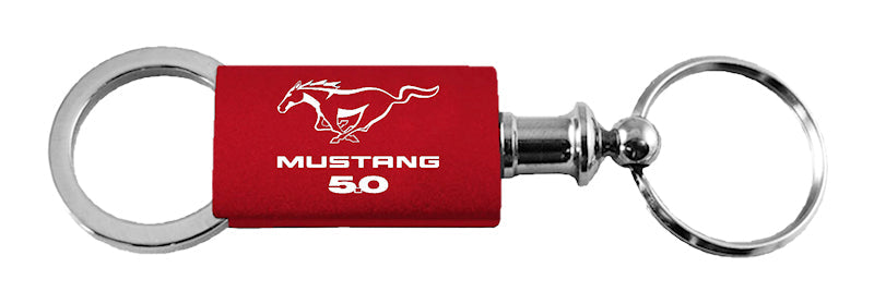 Ford Mustang 5.0 Anodized Aluminum Valet Key Chain Fob - Official Licensed