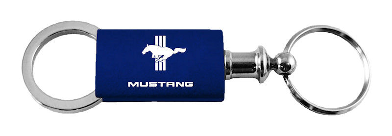 Ford Mustang Tri-Bar Anodized Aluminum Valet Key Chain Fob - Official Licensed