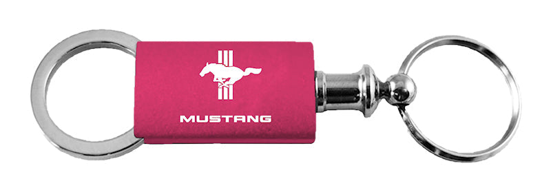 Ford Mustang Tri-Bar Anodized Aluminum Valet Key Chain Fob - Official Licensed