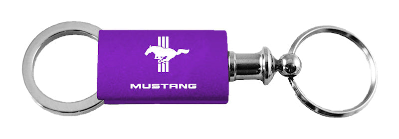 Ford Mustang Tri-Bar Anodized Aluminum Valet Key Chain Fob - Official Licensed