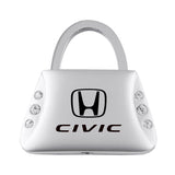 Honda Civic Jeweled Purse Key Chain Fob - Silver - Official Licensed