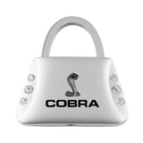 Ford Mustang Cobra Jeweled Purse Key Chain Fob - Silver - Official Licensed