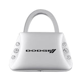 Dodge Stripe Jeweled Purse Key Chain Fob - Silver - Official Licensed