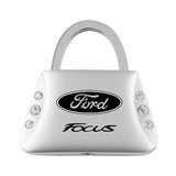 Ford Focus Jeweled Purse Key Chain Fob - Silver - Official Licensed