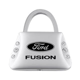 Ford Fusion Jeweled Purse Key Chain Fob - Silver - Official Licensed