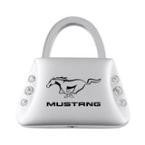 Ford Mustang Jeweled Purse Key Chain Fob - Silver - Official Licensed
