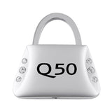 Infiniti Q50 Jeweled Purse Key Chain Fob - Silver - Official Licensed