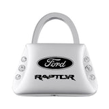 Ford Raptor Jeweled Purse Key Chain Fob - Silver - Official Licensed