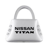 Nissan Titan Jeweled Purse Key Chain Fob - Silver - Official Licensed