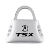 Acura TSX Jeweled Purse Key Chain Fob - Silver - Official Licensed