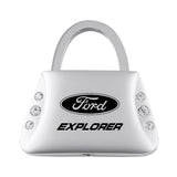 Ford Explorer Jeweled Purse Key Chain Fob - Silver - Official Licensed