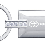 Toyota Corolla Jeweled Rectangular Key Chain Fob - Silver - Official Licensed
