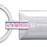Honda Civic SI Jeweled Rectangular Key Chain Fob - Official Licensed