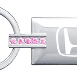 Honda (H Only) Jeweled Rectangular Key Chain Fob - Pink - Official Licensed