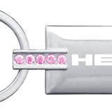 Mopar Hemi Jeweled Rectangular Key Chain Fob - Pink - Official Licensed