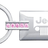 Jeep Grill Jeweled Rectangular Key Chain Fob - Official Licensed