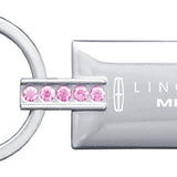 Lincoln MKX Jeweled Rectangular Key Chain Fob - Pink - Official Licensed