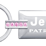 Jeep Patriot Jeweled Rectangular Key Chain Fob - Pink - Official Licensed