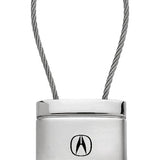 Acura Satin-Chrome Cable Key Chain Fob - Silver - Official Licensed