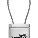 Ford Bronco II Climbing Satin-Chrome Cable Key Chain Fob - Silver - Official Licensed