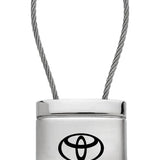 Toyota Camry Satin-Chrome Cable Key Chain Fob - Silver - Official Licensed