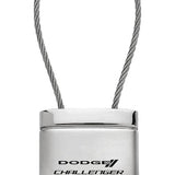 Dodge Challenger Satin-Chrome Cable Key Chain Fob - Silver - Official Licensed