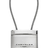 Chrysler Satin-Chrome Cable Key Chain Fob - Silver - Official Licensed