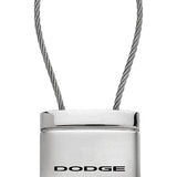 Dodge Satin-Chrome Cable Key Chain Fob - Silver - Official Licensed