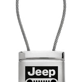 Jeep Grill Satin-Chrome Cable Key Chain Fob - Silver - Official Licensed