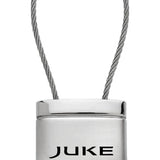 Nissan Juke Satin-Chrome Cable Key Chain Fob - Silver - Official Licensed