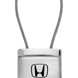 Honda Pilot Satin-Chrome Cable Key Chain Fob - Silver - Official Licensed