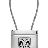 RAM Satin-Chrome Cable Key Chain Fob - Silver - Official Licensed