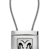 RAM Head Satin-Chrome Cable Key Chain Fob - Silver - Official Licensed