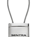 Nissan Sentra Satin-Chrome Cable Key Chain Fob - Silver - Official Licensed