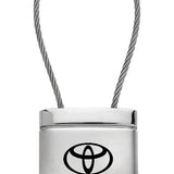 Toyota Sienna Satin-Chrome Cable Key Chain Fob - Silver - Official Licensed
