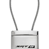 Dodge SRT-8 Satin-Chrome Cable Key Chain Fob - Silver - Official Licensed