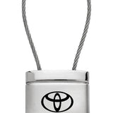 Toyota Satin-Chrome Cable Key Chain Fob - Silver - Official Licensed