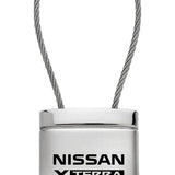 Nissan Xterra Satin-Chrome Cable Key Chain Fob - Silver - Official Licensed