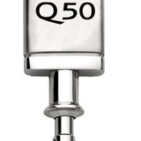 Infiniti Q50 Satin-Chrome Valet Key Chain Fob - Silver - Official Licensed