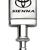 Toyota Sienna Satin-Chrome Valet Key Chain Fob - Silver - Official Licensed