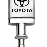 Toyota Satin-Chrome Valet Key Chain Fob - Silver - Official Licensed