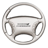 Dodge Charger Steering Wheel Key Chain Fob - Silver - Official Licensed