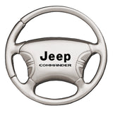 Jeep Commander Steering Wheel Key Chain Fob - Silver - Official Licensed
