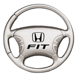 Honda Fit Steering Wheel Key Chain Fob - Silver - Official Licensed