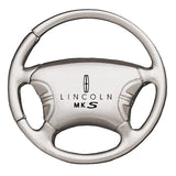 Lincoln MKS Steering Wheel Key Chain Fob - Silver - Official Licensed