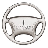 Lincoln Navigator Steering Wheel Key Chain Fob - Silver - Official Licensed